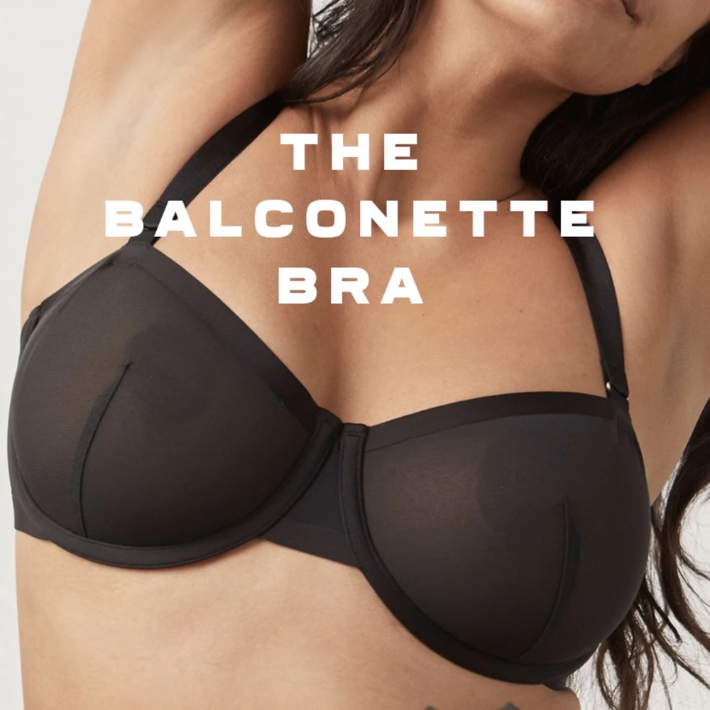 CUUP 36D Black Balconette Bra